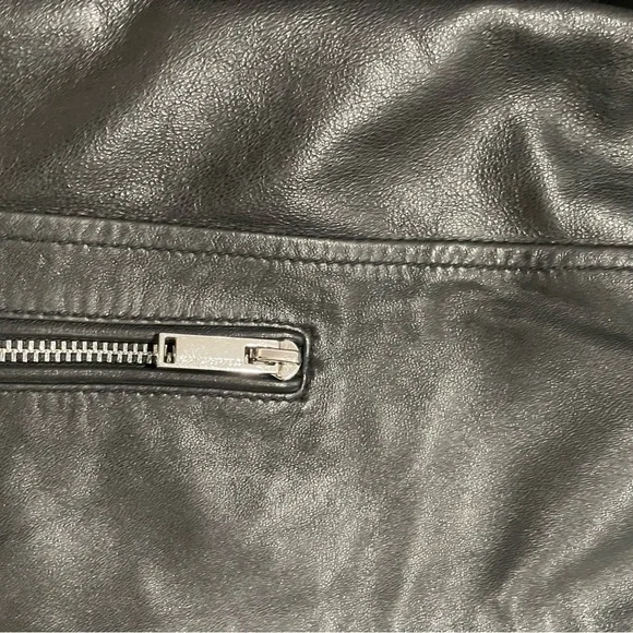Karl Lagerfeld Leather BLK Motorcycle Jacket Sz: M Jackets & Coats